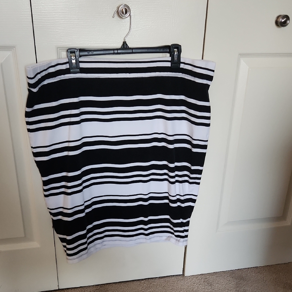 Boutique+ Black and White Striped Skirt